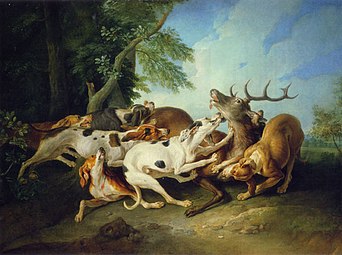 Cerf aux abois, Alexandre-François Desportes (1729)