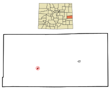 Cheyenne County Colorado Obszary zarejestrowane i nieposiadające osobowości prawnej Kit Carson Highlighted.svg