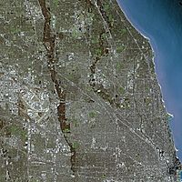Chicago seen from Spot satellite