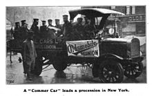 Commer lorry, New York 1910
leading a parade of 400 Oldsmobile cars Commer in New York 1910 (cropped).jpg