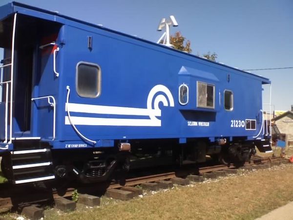 A caboose on display at the National New York Central Railroad Museum