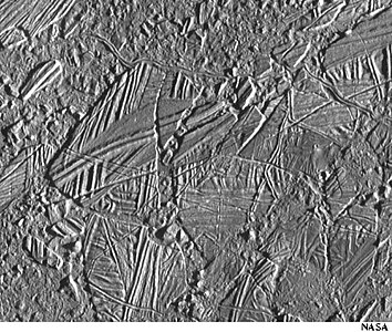 Imatge de chaos Conamara realitzat per la sonda espacial Galileo. Aquesta imatge té una longitud aproximada de 35 km