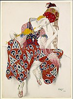 Миниатюра для Файл:Costume Study for Vaslav Nijinsky in the Role of Iksender in the Ballet "La Péri" (The Flower of Immortality), first performed in Paris, 1912 MET DT5536.jpg