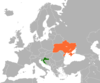 Location map for Croatia and Ukraine.