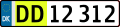 2009-style Danish registration plate for vehicles allowed for both commercial and common transportation