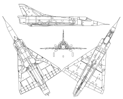 Dassault Mirage III line drawing.svg