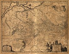 1648 map of Beauplan where Dzikie Pole identified in upper portion of the map.