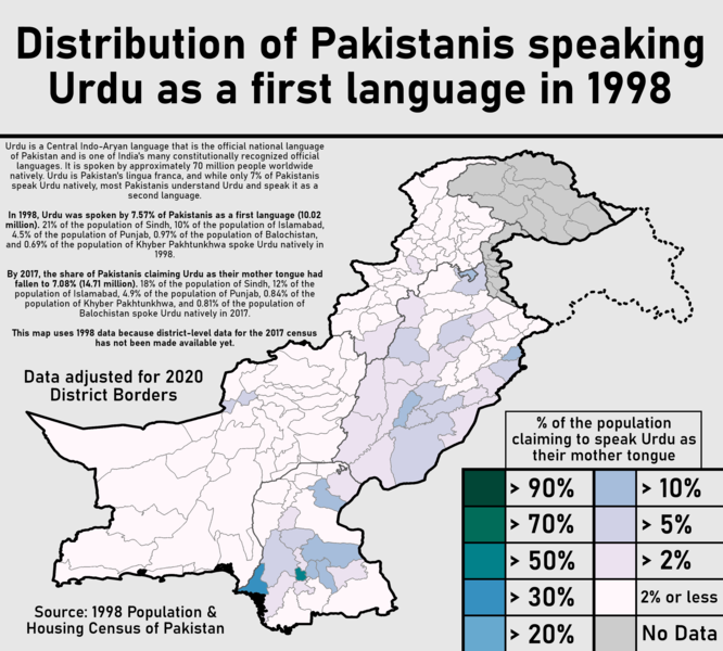 File:Distribution of Pakistanis speaking Urdu as a first language in 1998.png