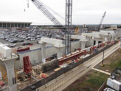 Construction of Dulles International Airport station in 2017