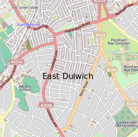 Karte von East Dulwich