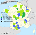 Élevages de sélection de la race INRA 401(en 2009)