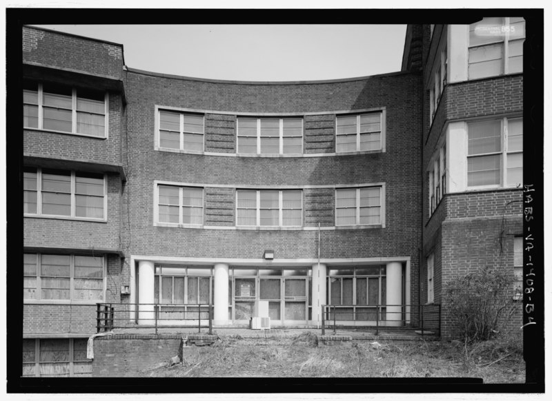 File:Elevation of south facade hyphen entrance with scale - Blue Ridge Sanatorium, Building No. 1902, East side of State Route 20, .25 mile south of I-64, Charlottesville, Charlottesville, HABS VA-1408-B-4.tif