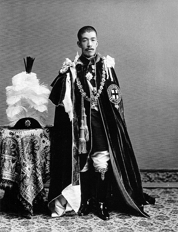 Emperor Taishō in the robes of the Order of the Garter