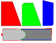 Diagram of an Enfield pattern 1853 rifled musket cartridge, showing the three layers of paper and how they combined to form the cartridge. Enfield cartridge.svg