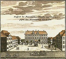 Erlangen Hugenottenplatz 1721, prent van Homann