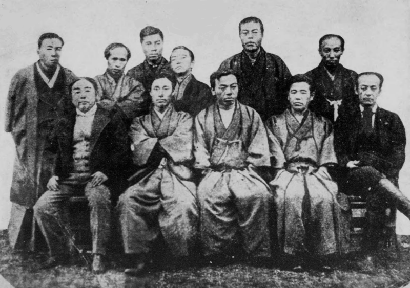 ファイル:Eto Shimpei and high officials under him at beginning of Meiji era.png