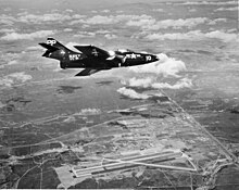 NAS Miramar in 1954 F9F-6P VC-61 over NAS Miramar 1954.jpg