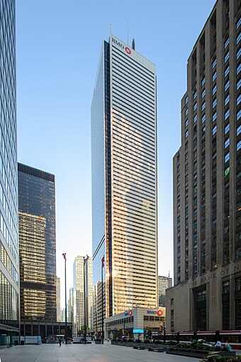 Completed in 1977, First Canadian Place formally serves as the bank's "executive office".