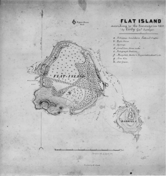 Carte de l'île Plate (Flat Island), avec l'îlot Gabrel, de 1857