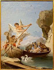 Giovanni Battista Tiepolo, Vlucht naar Egypte per boot, 1765-1770