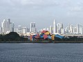 Frank Gehry’s Biomuseum viewed from aboard ship close to the south end of the Panama Canal.jpg