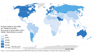 PIB par habitant en 2014.