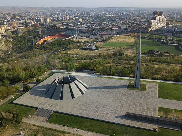 Image: Genocide Memorial complex from air on a sunny day, September 2017