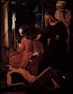 Saint Sébastien soigné par Irène (war-dro 1649). Gemäldegalerie, Berlin.