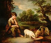 Girl with Pigs, 1781–82, Private Collection, was said by Sir Joshua Reynolds to be the best picture he ever painted[30]