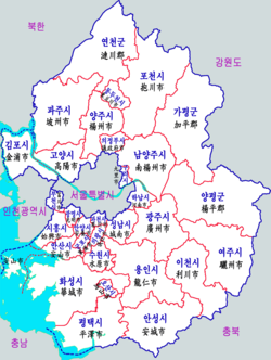 京畿道の地図
