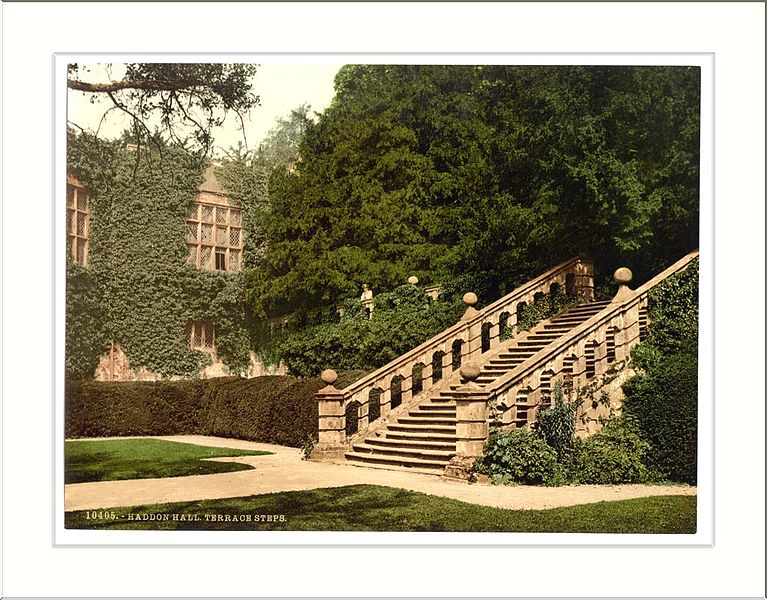 File:Haddon Hall the terrace steps Derbyshire England.jpg