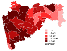 Indie Maharashtra úmrtí na COVID-19. Sv