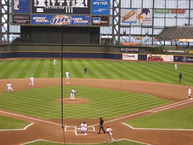 The Indians and Angels at Miller Park in Milwaukee