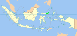 उत्तर सुलावेसीचे इंडोनेशिया देशाच्या नकाशातील स्थान