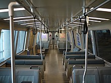 Interior of a typical mainline BART car Interior of BART C train.jpg