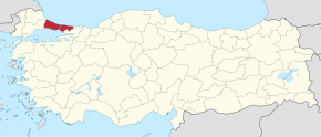 Poziția provinciei Istanbul în Turcia
