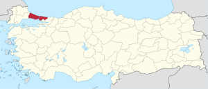 Lokasyon ng Lalawigan ng Istanbul sa Turkiya