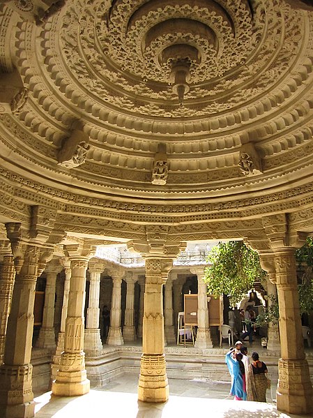 Open mandapa with pillars and courtyard.