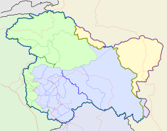 Map indicating the location of Srinagar