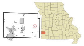 Jasper County Missouri Incorporated and Unincorporated areas Avilla Highlighted.svg