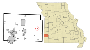Jasper County Missouri Incorporated and Unincorporated areas Avilla Highlighted.svg