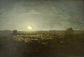 Jean-François Millet, El corral de ovejas, moonlight.jpg