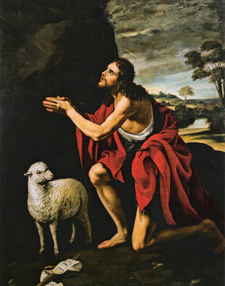 Painting "John the Baptist praying" by Juan van der Hamen y León
