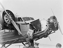 The nose baggage compartment of a Fokker F.XII in 1933, avoiding the problem of heavy weights towards the rear KLM vliegtuig op Schiphol, Bestanddeelnr 189-0841.jpg