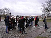 Year 11 Kesteven and Sleaford High School students visiting Sachsenhausen concentration camp during the February 2007 History trip to Berlin KSHSSachsenhausen.jpg