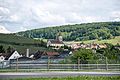 Die Kirche in Auggen - Die sich auch an den Protesten der Bevölkerung beteiligt. Sie wollen aus verständlichen Gründen die Tieflage der Bahnlienie.