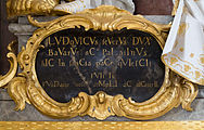 English: Plaque of Ludwig II the rigid (by Roman Anton Boos, 1765/66) in the church Maria Himmelfahrt of the Monastery Fürstenfeld. Deutsch: Schild von Ludwig II der Strenge (von Roman Anton Boos, 1765/66) in der Kirche Maria Himmelfahrt des Klosters Fürstenfeld.