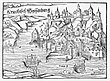 Holzschnitt zur Belagerung von Belgrad (Kriechisch W(e)yssenburg) in Sebastian Münsters „Cosmographia“ von 1545