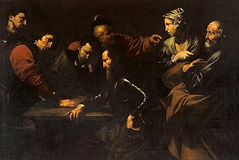 The denial of St Peter, c. 1615. Galleria nazionale d'arte antica di palazzo Corsini, Rome