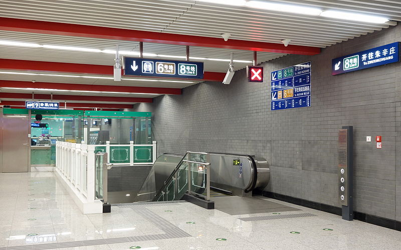 File:Ladder towards platform of Nanluoguxiang Station (Line 8) 20140211.jpg